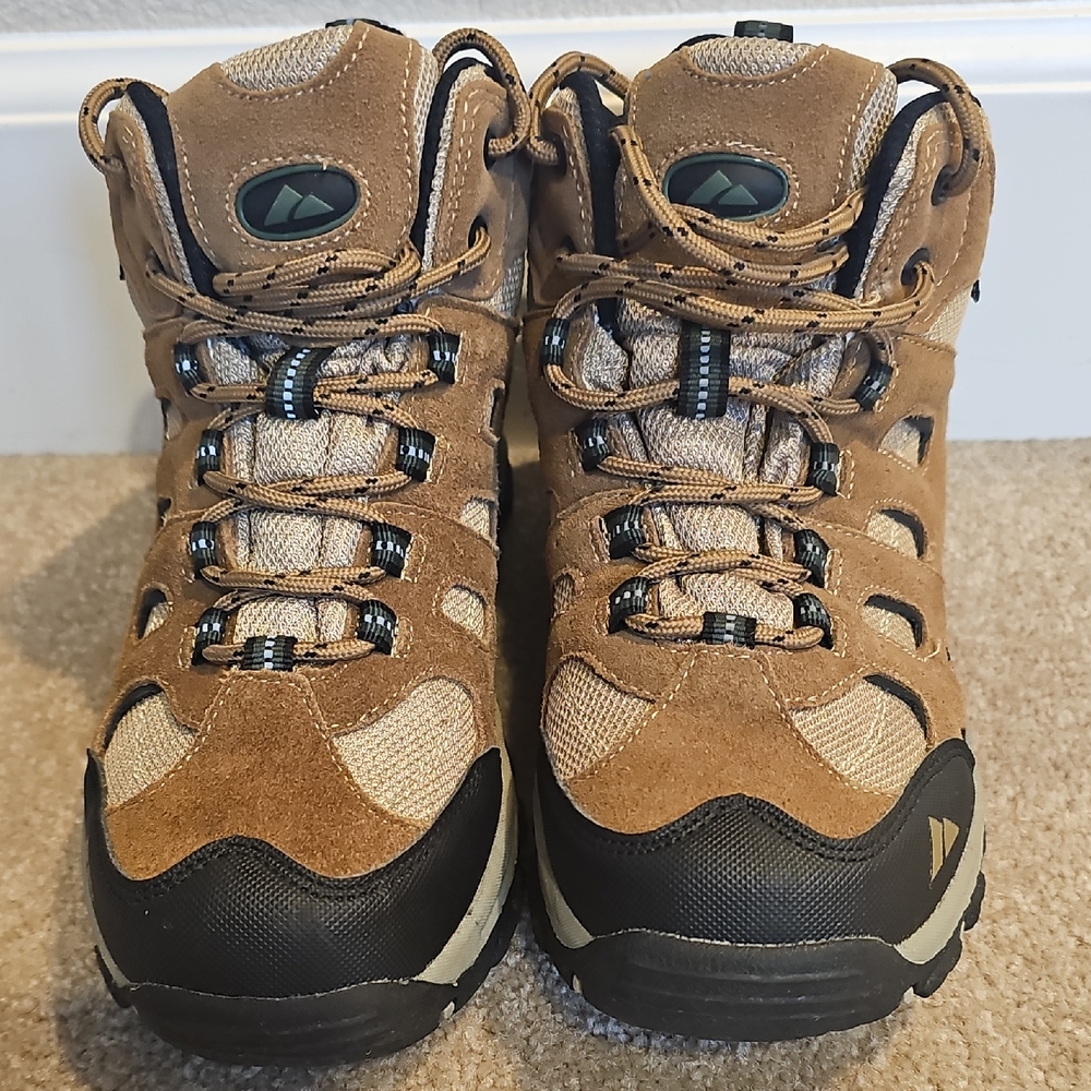 Kids Tan and Black Hiking Boots